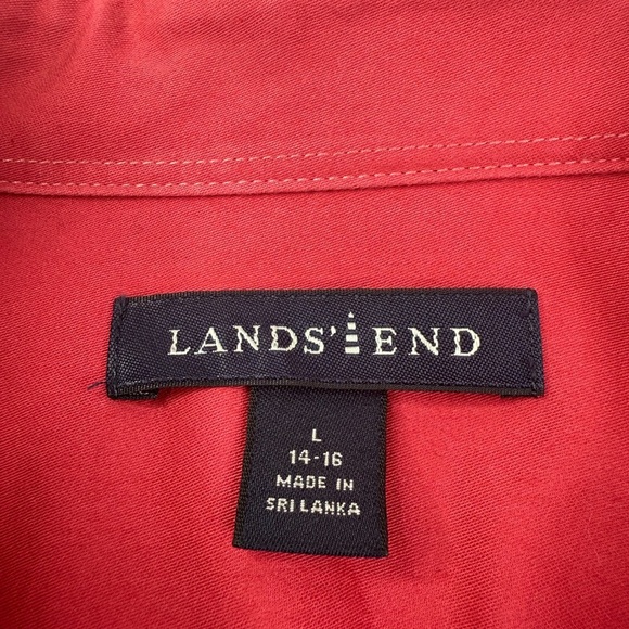 Lands' End Vibrant Pink Corduroy Casual Shirt Long Sleeve Size Large - Picture 4 of 9